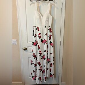 Ever-Pretty Women’s Floral Print V-Neck Floor Length Dress - Size 8